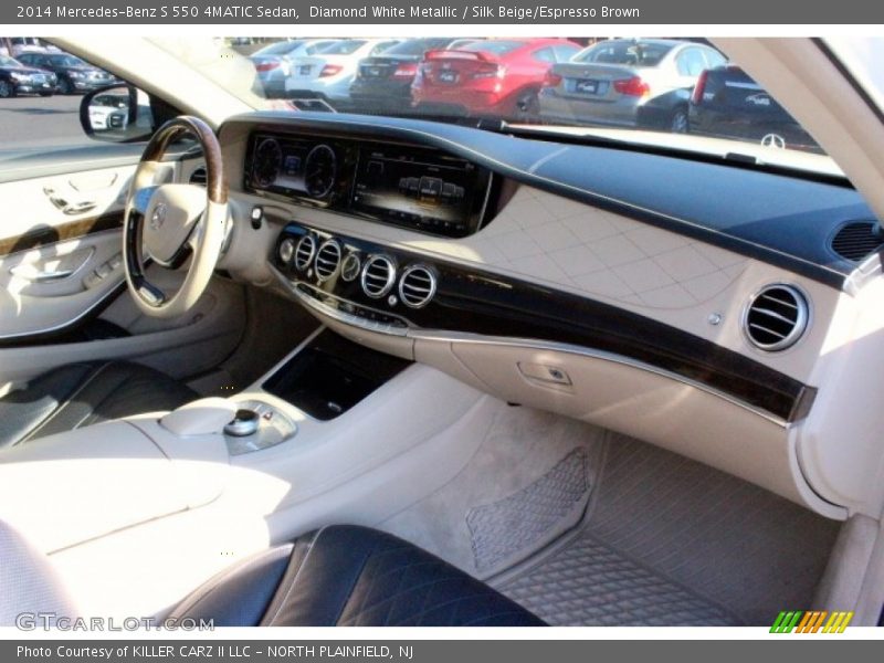 Diamond White Metallic / Silk Beige/Espresso Brown 2014 Mercedes-Benz S 550 4MATIC Sedan