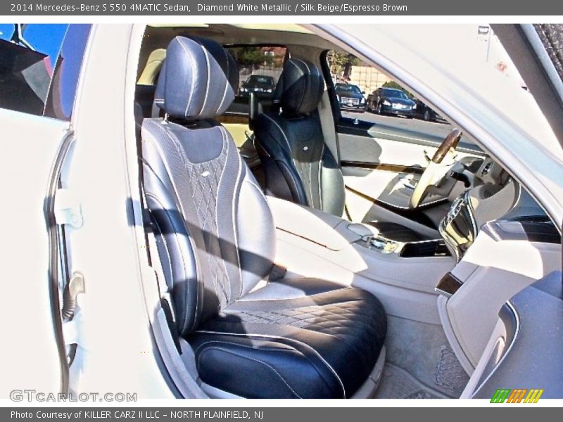 Diamond White Metallic / Silk Beige/Espresso Brown 2014 Mercedes-Benz S 550 4MATIC Sedan