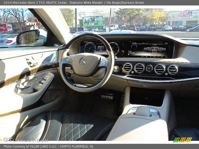 Diamond White Metallic / Silk Beige/Espresso Brown 2014 Mercedes-Benz S 550 4MATIC Sedan