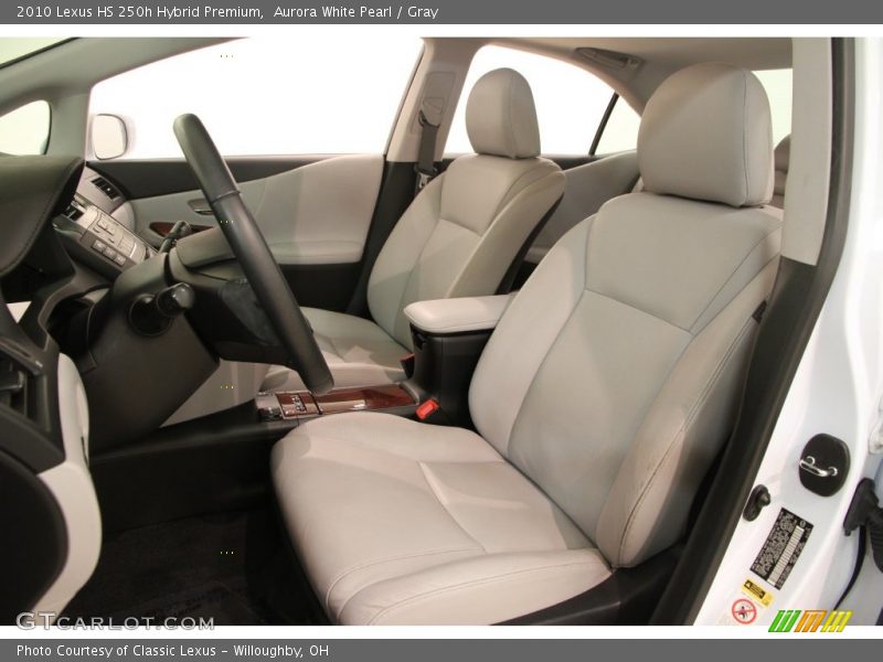 Aurora White Pearl / Gray 2010 Lexus HS 250h Hybrid Premium