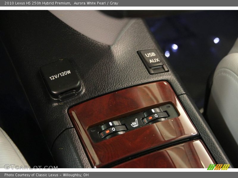 Aurora White Pearl / Gray 2010 Lexus HS 250h Hybrid Premium