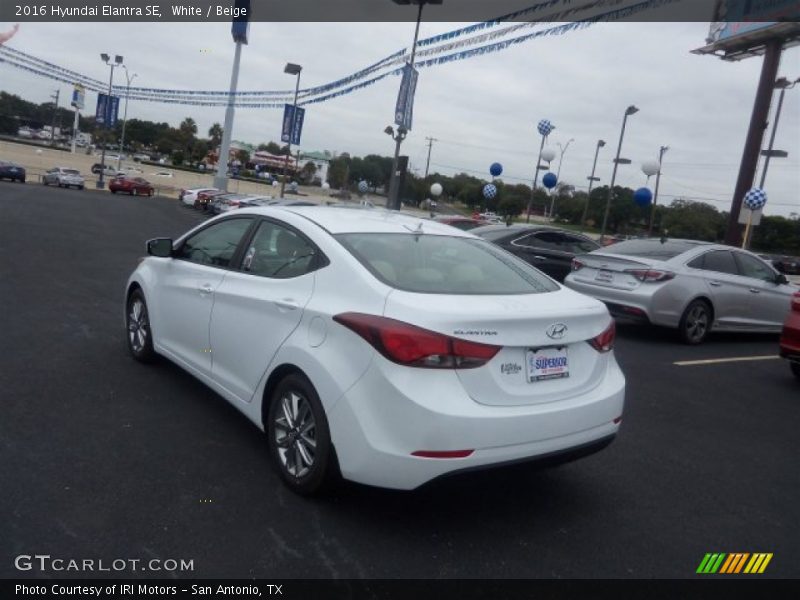 White / Beige 2016 Hyundai Elantra SE