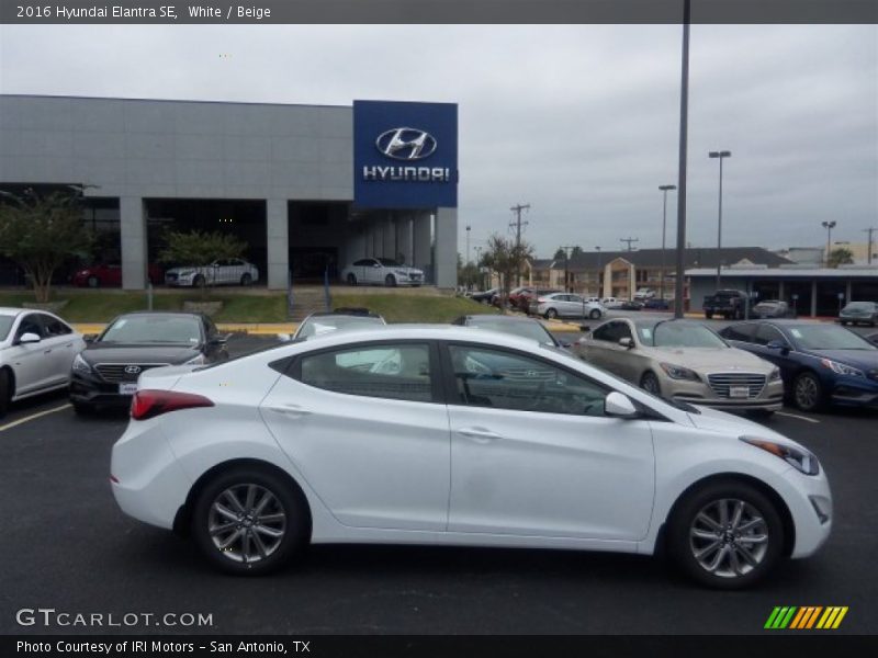 White / Beige 2016 Hyundai Elantra SE