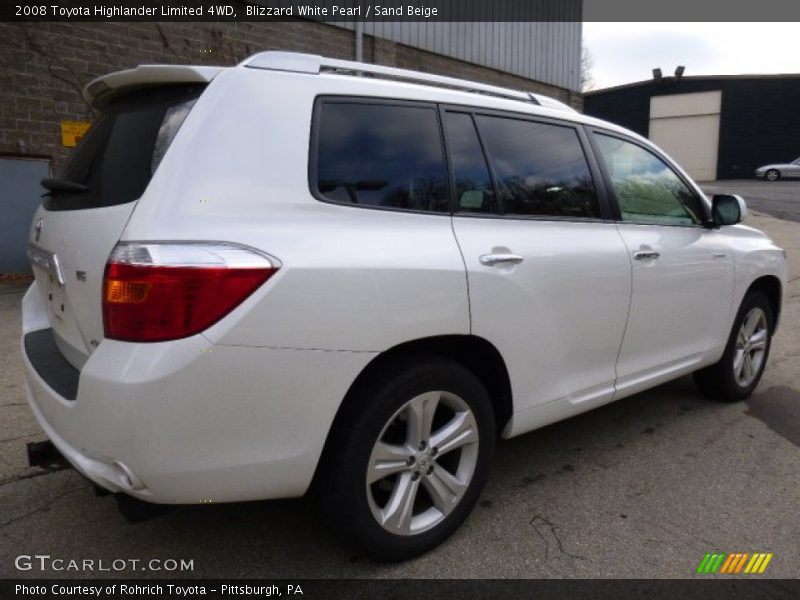 Blizzard White Pearl / Sand Beige 2008 Toyota Highlander Limited 4WD