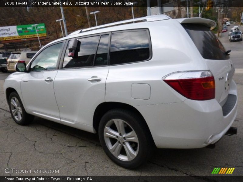 Blizzard White Pearl / Sand Beige 2008 Toyota Highlander Limited 4WD
