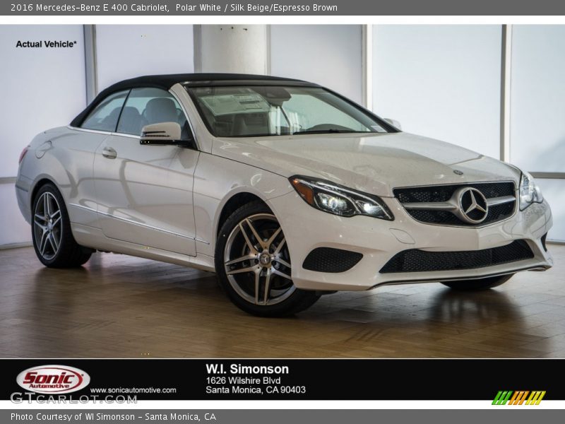 Polar White / Silk Beige/Espresso Brown 2016 Mercedes-Benz E 400 Cabriolet