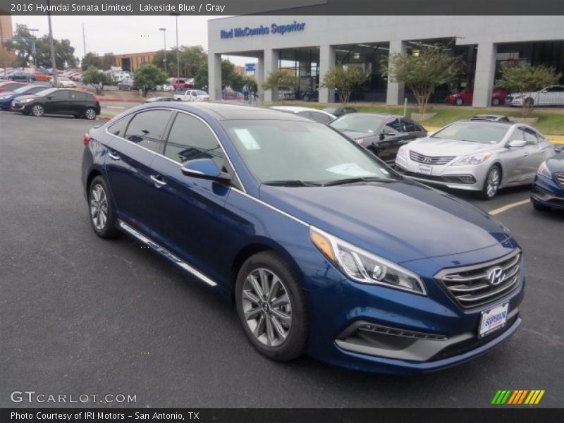 Lakeside Blue / Gray 2016 Hyundai Sonata Limited