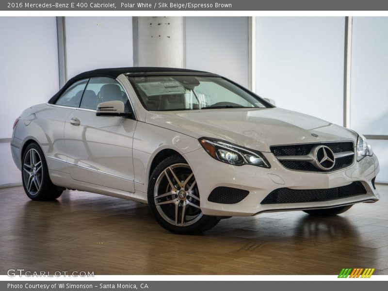 Polar White / Silk Beige/Espresso Brown 2016 Mercedes-Benz E 400 Cabriolet