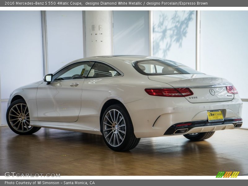 designo Diamond White Metallic / designo Porcelain/Espresso Brown 2016 Mercedes-Benz S 550 4Matic Coupe