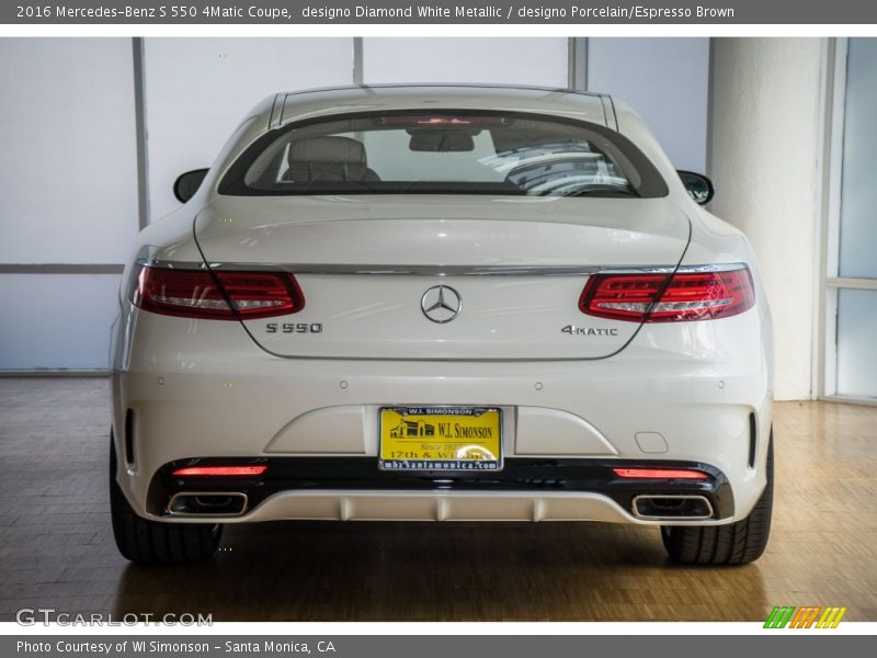 designo Diamond White Metallic / designo Porcelain/Espresso Brown 2016 Mercedes-Benz S 550 4Matic Coupe
