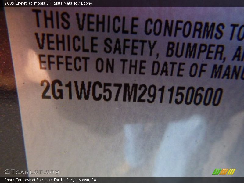 Slate Metallic / Ebony 2009 Chevrolet Impala LT