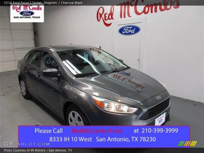 Magnetic / Charcoal Black 2016 Ford Focus S Sedan