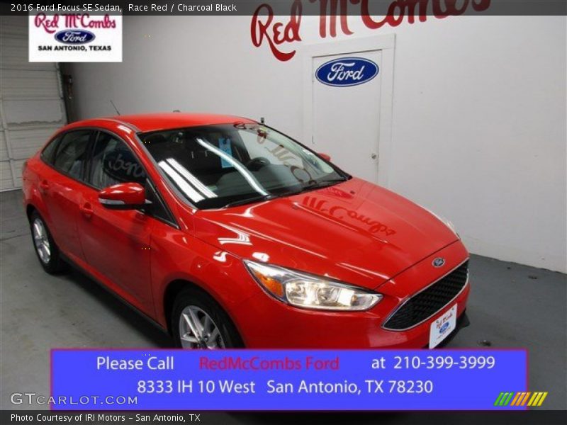 Race Red / Charcoal Black 2016 Ford Focus SE Sedan