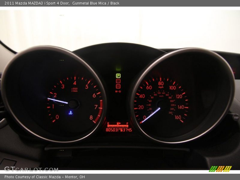 Gunmetal Blue Mica / Black 2011 Mazda MAZDA3 i Sport 4 Door