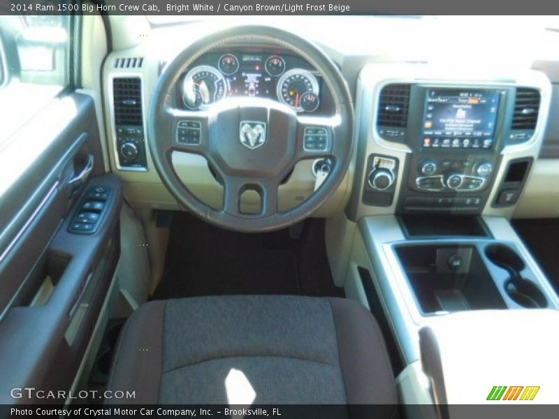 Bright White / Canyon Brown/Light Frost Beige 2014 Ram 1500 Big Horn Crew Cab