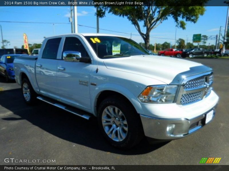 Bright White / Canyon Brown/Light Frost Beige 2014 Ram 1500 Big Horn Crew Cab
