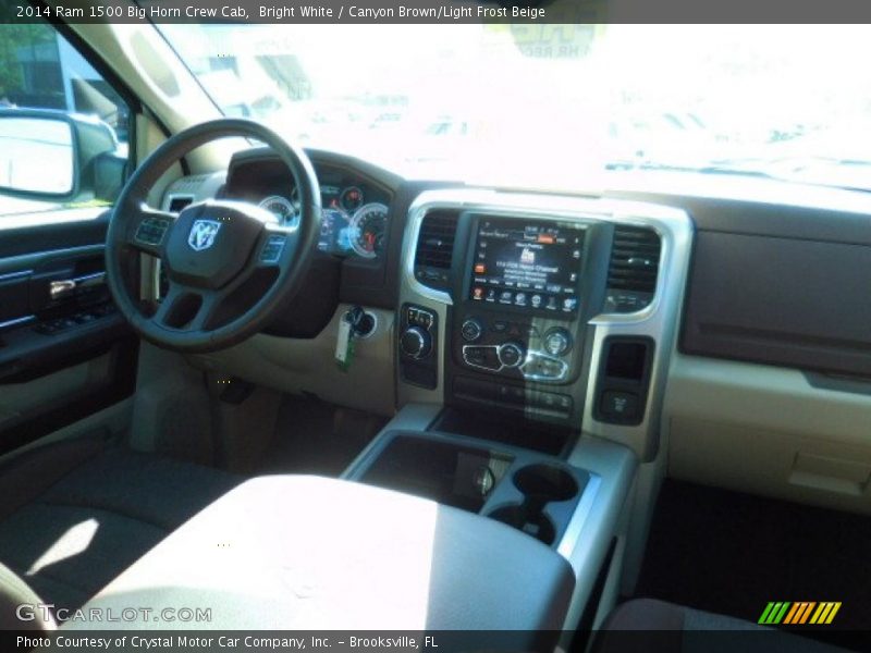 Bright White / Canyon Brown/Light Frost Beige 2014 Ram 1500 Big Horn Crew Cab