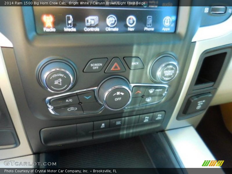 Bright White / Canyon Brown/Light Frost Beige 2014 Ram 1500 Big Horn Crew Cab