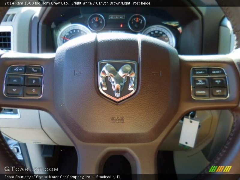 Bright White / Canyon Brown/Light Frost Beige 2014 Ram 1500 Big Horn Crew Cab