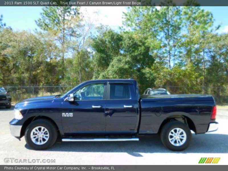 True Blue Pearl / Canyon Brown/Light Frost Beige 2013 Ram 1500 SLT Quad Cab