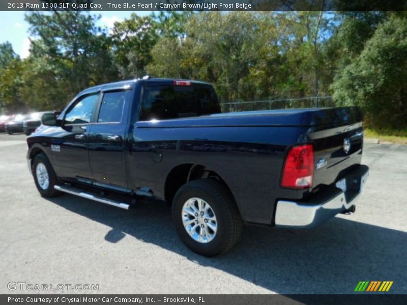 True Blue Pearl / Canyon Brown/Light Frost Beige 2013 Ram 1500 SLT Quad Cab