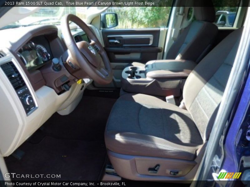 True Blue Pearl / Canyon Brown/Light Frost Beige 2013 Ram 1500 SLT Quad Cab