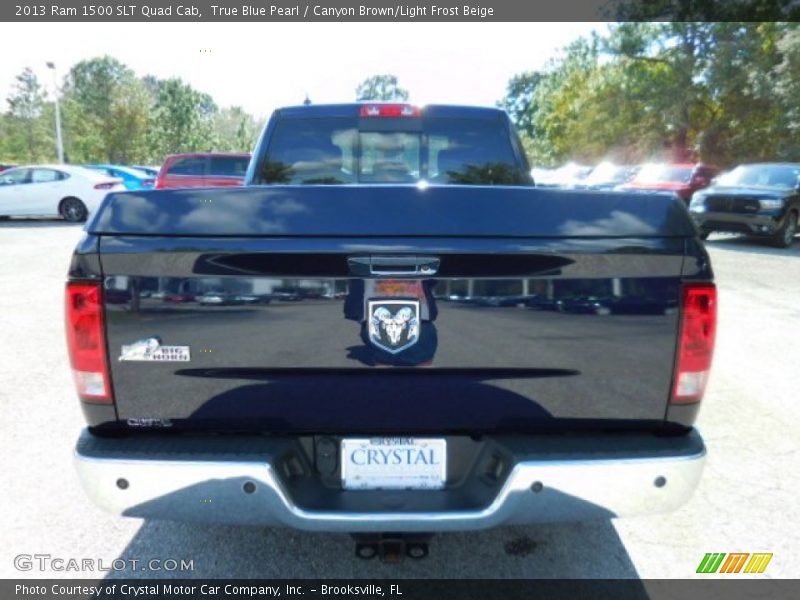 True Blue Pearl / Canyon Brown/Light Frost Beige 2013 Ram 1500 SLT Quad Cab