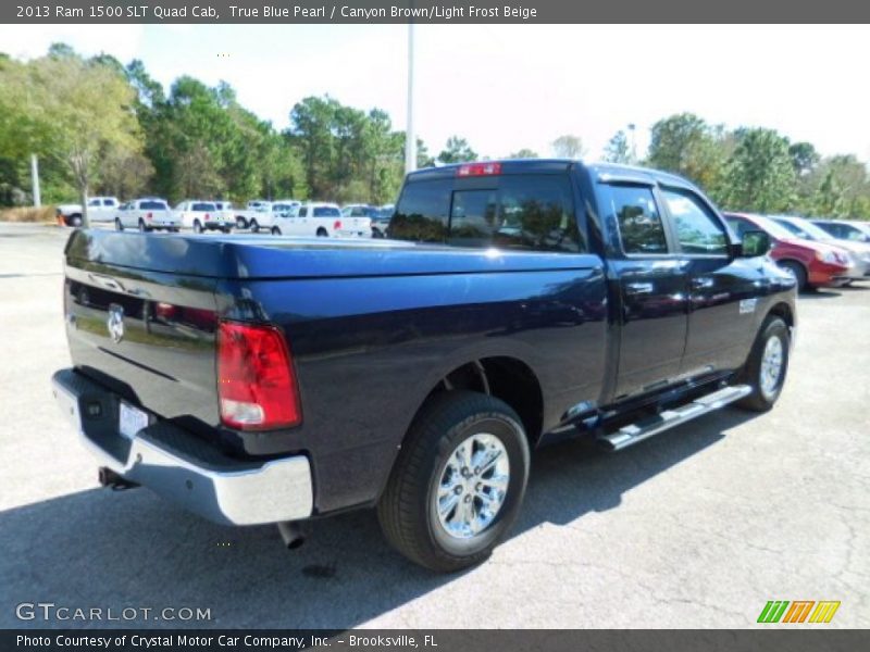 True Blue Pearl / Canyon Brown/Light Frost Beige 2013 Ram 1500 SLT Quad Cab