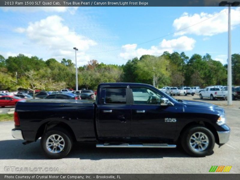 True Blue Pearl / Canyon Brown/Light Frost Beige 2013 Ram 1500 SLT Quad Cab