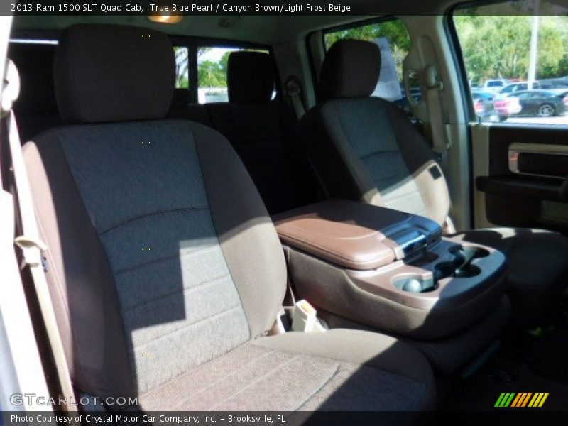 True Blue Pearl / Canyon Brown/Light Frost Beige 2013 Ram 1500 SLT Quad Cab