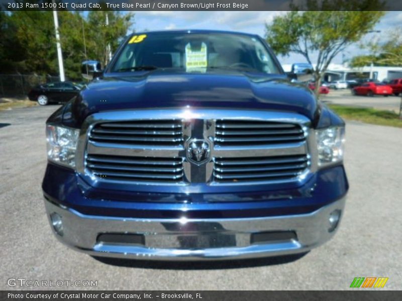True Blue Pearl / Canyon Brown/Light Frost Beige 2013 Ram 1500 SLT Quad Cab