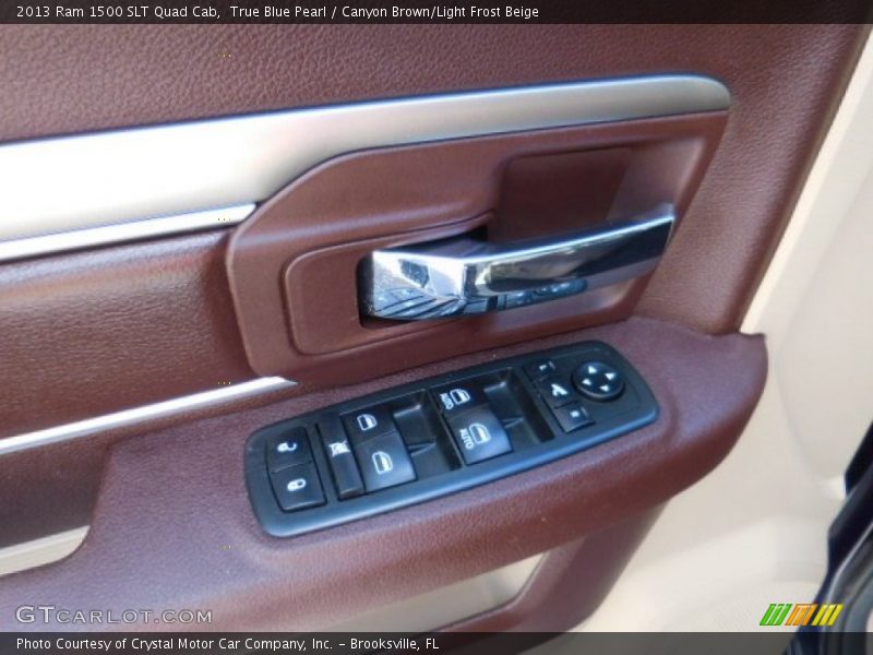 True Blue Pearl / Canyon Brown/Light Frost Beige 2013 Ram 1500 SLT Quad Cab