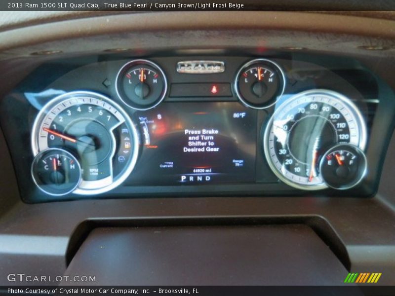 True Blue Pearl / Canyon Brown/Light Frost Beige 2013 Ram 1500 SLT Quad Cab
