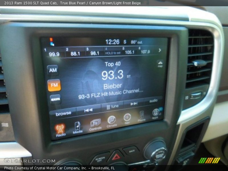 True Blue Pearl / Canyon Brown/Light Frost Beige 2013 Ram 1500 SLT Quad Cab
