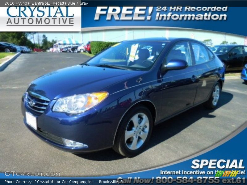 Regatta Blue / Gray 2010 Hyundai Elantra SE