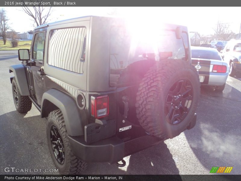 Black / Black 2016 Jeep Wrangler Sport