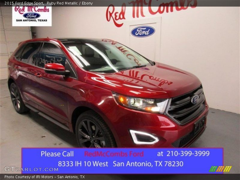 Ruby Red Metallic / Ebony 2015 Ford Edge Sport