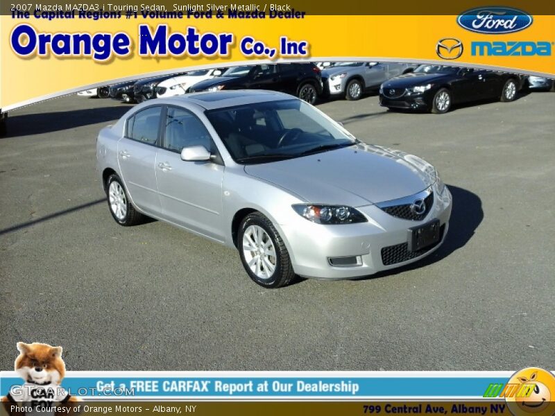 Sunlight Silver Metallic / Black 2007 Mazda MAZDA3 i Touring Sedan