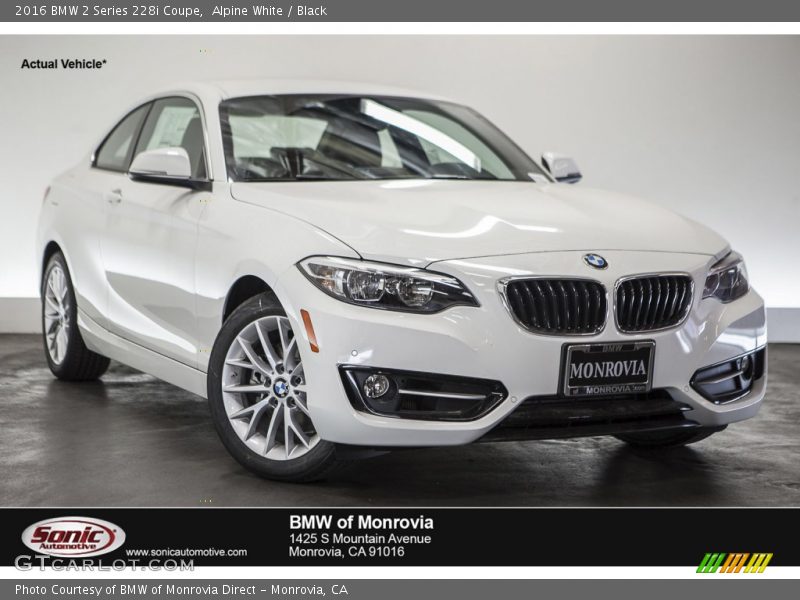 Alpine White / Black 2016 BMW 2 Series 228i Coupe