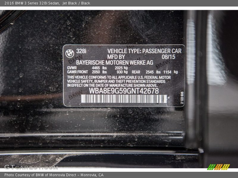 Jet Black / Black 2016 BMW 3 Series 328i Sedan
