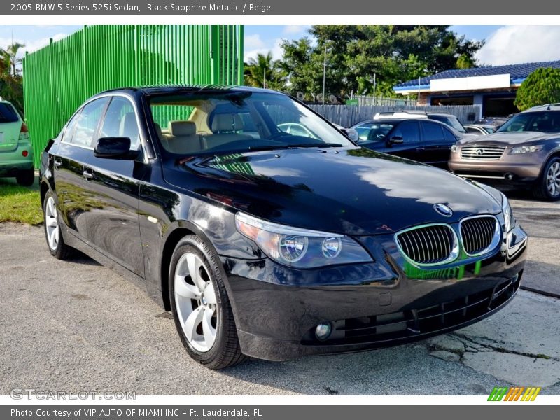 Black Sapphire Metallic / Beige 2005 BMW 5 Series 525i Sedan