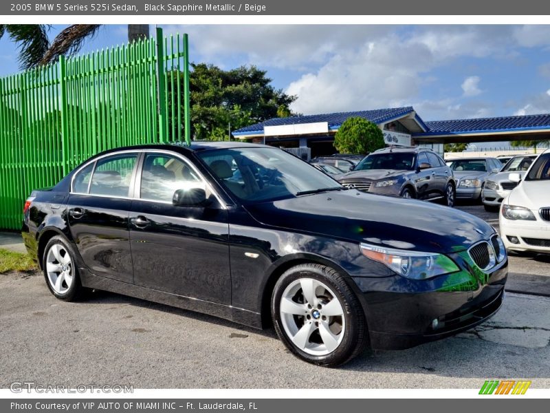 Black Sapphire Metallic / Beige 2005 BMW 5 Series 525i Sedan