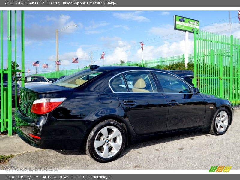 Black Sapphire Metallic / Beige 2005 BMW 5 Series 525i Sedan