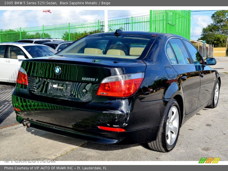 Black Sapphire Metallic / Beige 2005 BMW 5 Series 525i Sedan