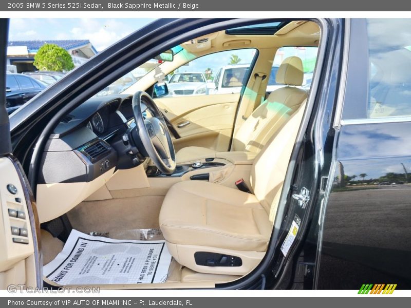 Black Sapphire Metallic / Beige 2005 BMW 5 Series 525i Sedan