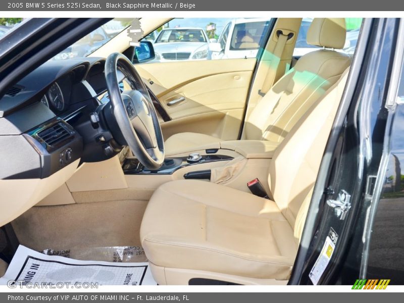 Black Sapphire Metallic / Beige 2005 BMW 5 Series 525i Sedan