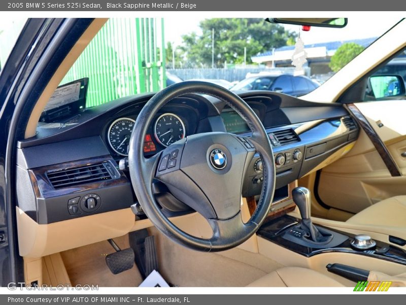 Black Sapphire Metallic / Beige 2005 BMW 5 Series 525i Sedan