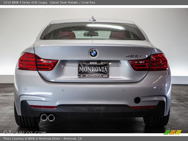 Glacier Silver Metallic / Coral Red 2016 BMW 4 Series 428i Coupe