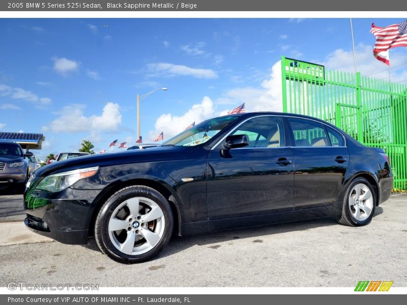 Black Sapphire Metallic / Beige 2005 BMW 5 Series 525i Sedan