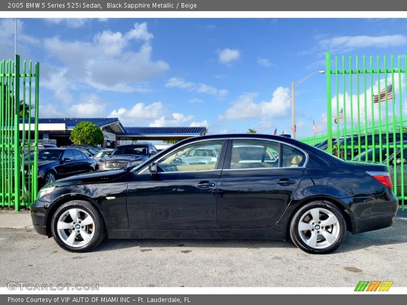 Black Sapphire Metallic / Beige 2005 BMW 5 Series 525i Sedan